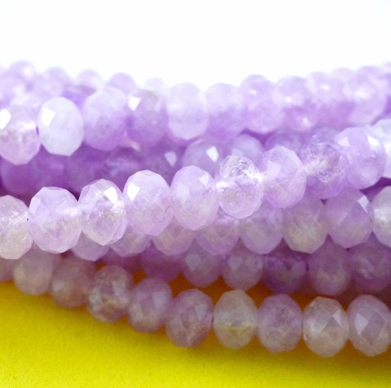 Lavender Amethyst Beads (rondelle)(faceted)(6x4mm)(15.5"strand)