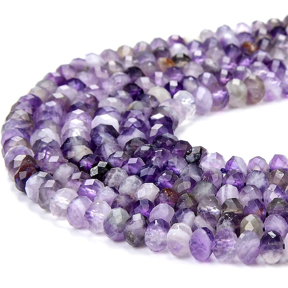 Natural Amethyst Gemstone Grade A Micro Faceted Rondelle 5x4mm Loose Beads Bulk Lot 1,2,6,12 And 50 (p93)