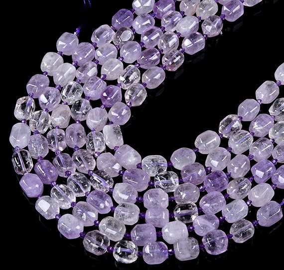Natural Lavender Amethyst Gemstone Faceted Barrel Drum 9x13mm 11x15mm 12x16mm 13x17mm 15x20mm Loose Beads Bulk Lot 1,2,6,12 And 50 (d427)