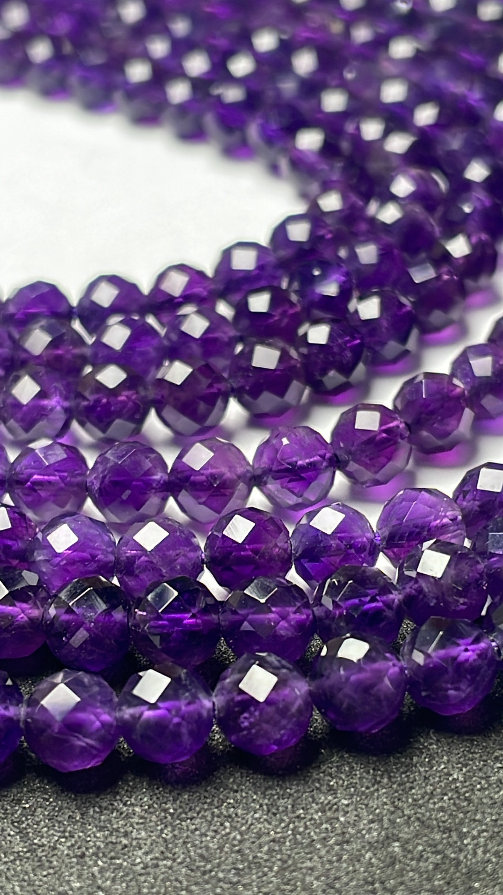 New Brand- Natural Amethyst Faceted Round Gemstone Beads, 6 Mm Purple Amethyst Beads, 16 Inch Strand Amethyst Beads An Amazing Item