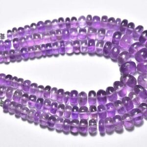 Pinkish Amethyst Rondelle Beads - 8 Inches - Natural Beautiful Pink Amethyst Faceted Rondelle - Size Is 6 - 10mm #1691