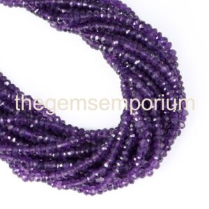 Amethyst Faceted Rondelle Beads, Amethyst Faceted Beads, Amethyst Rondelle Beads, Amethyst Beads, Amethyst