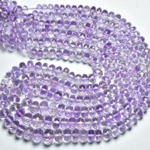 Super Quality Pink Amethyst Rondelle Beads - 8 Inches - Natural Big Beautiful Pink Amethyst Faceted Rondelle - Size Is 6 - 8mm #1765