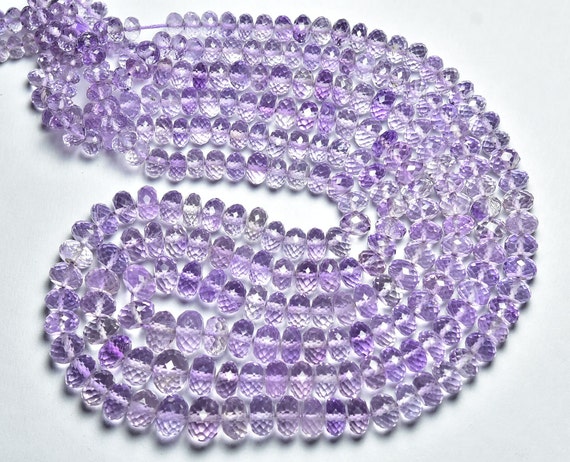 Super Quality Pink Amethyst Rondelle Beads - 8 Inches - Natural Big Beautiful Pink Amethyst Faceted Rondelle - Size Is 6 - 8mm #1765