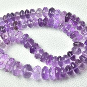 16 Inches Strand Natural Amethyst Rondelle Necklace 306 Carats, 6mm To 14mm Faceted Big Rondelle Gemstone Beads Superb Amethyst Beads No5903