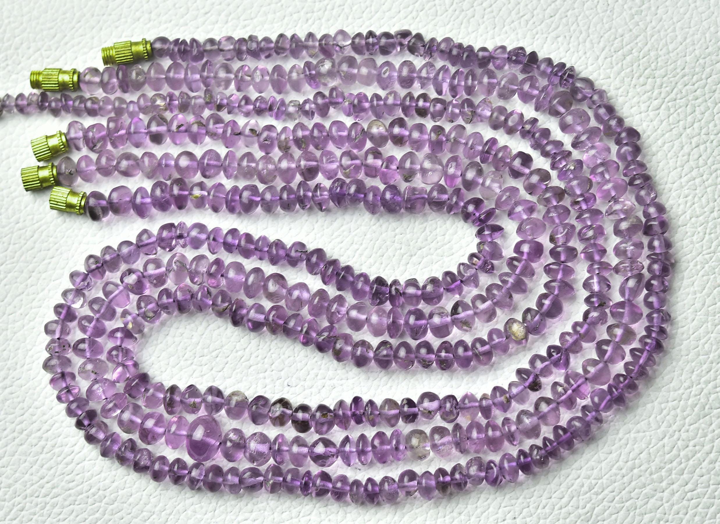 18 Inch Strand Natural Amethyst Rondelle Beads Necklace 5mm To 6mm Smooth Rondelle Gemstone Beads Amethyst Necklace Beads Jewelry No2014