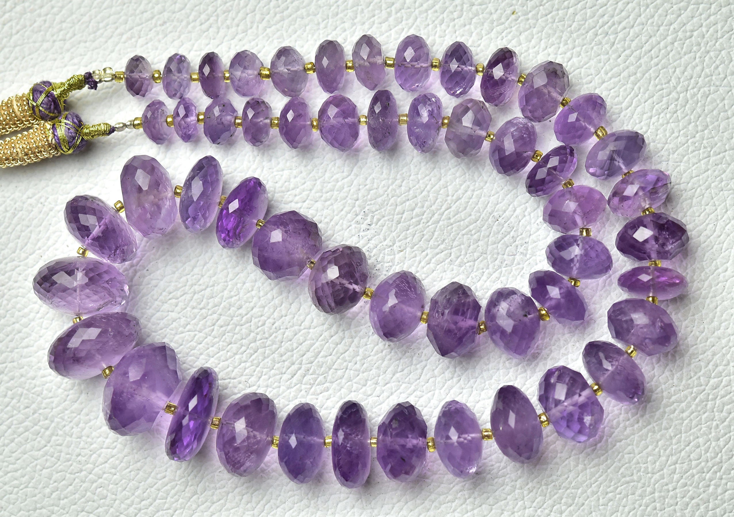 529 Cts, 18 Inch Strand Natural Amethyst Rondelle Beads Necklace 8.5mm To 19mm Faceted Big Rondelle Gemstone Beads Amethyst Beads No3218