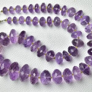 596 Cts, 18 Inch Strand Natural Amethyst Rondelle Beads Necklace 8mm To 20mm Faceted Big Rondelle Gemstone Beads Amethyst Beads No3223