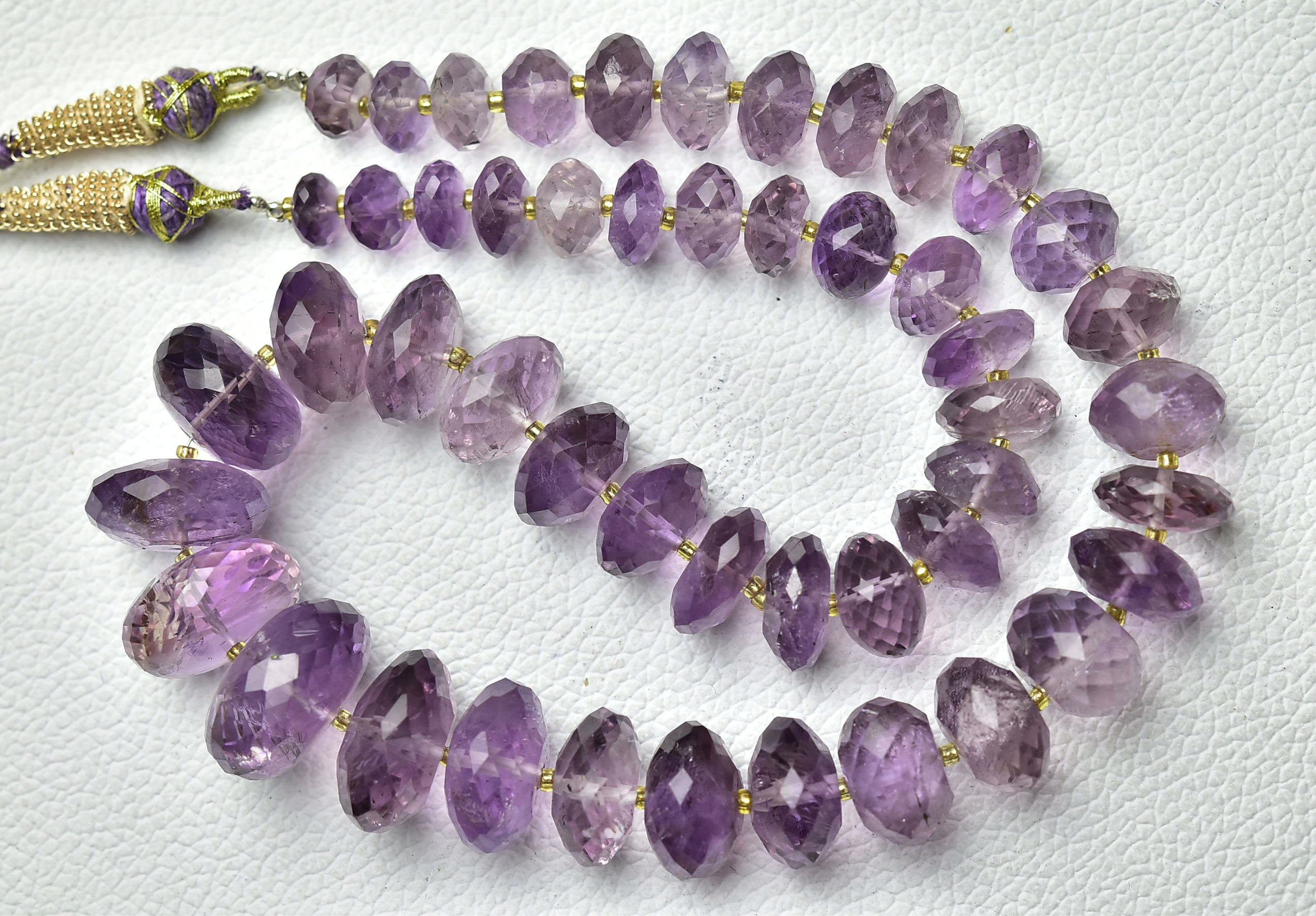610 Cts, 17.5 Inch Strand Natural Amethyst Rondelle Beads Necklace 8mm To 20mm Faceted Big Rondelle Gemstone Beads Amethyst Beads No3227