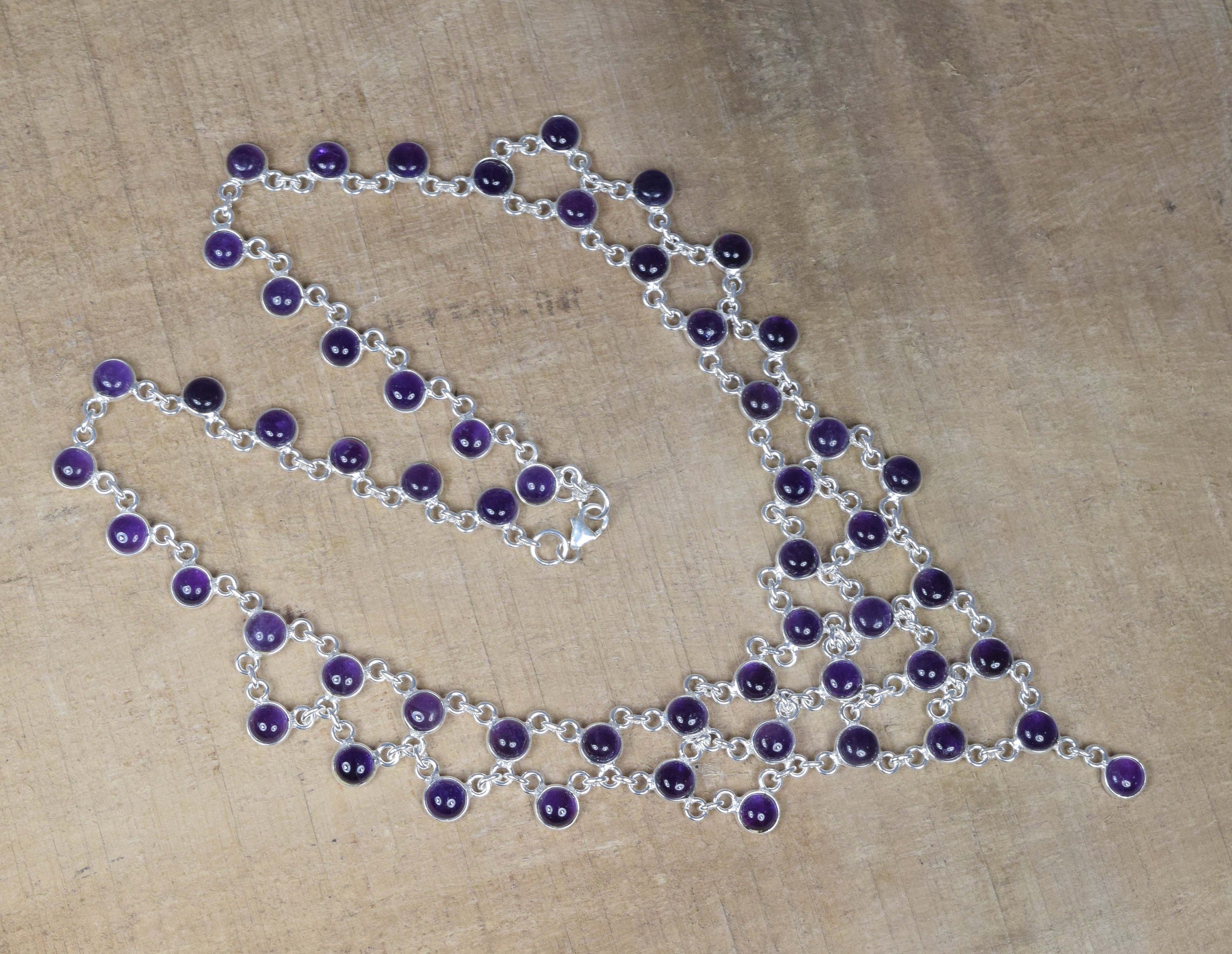 Amethyst Necklace: 925 Sterling Silver, February Birthstone