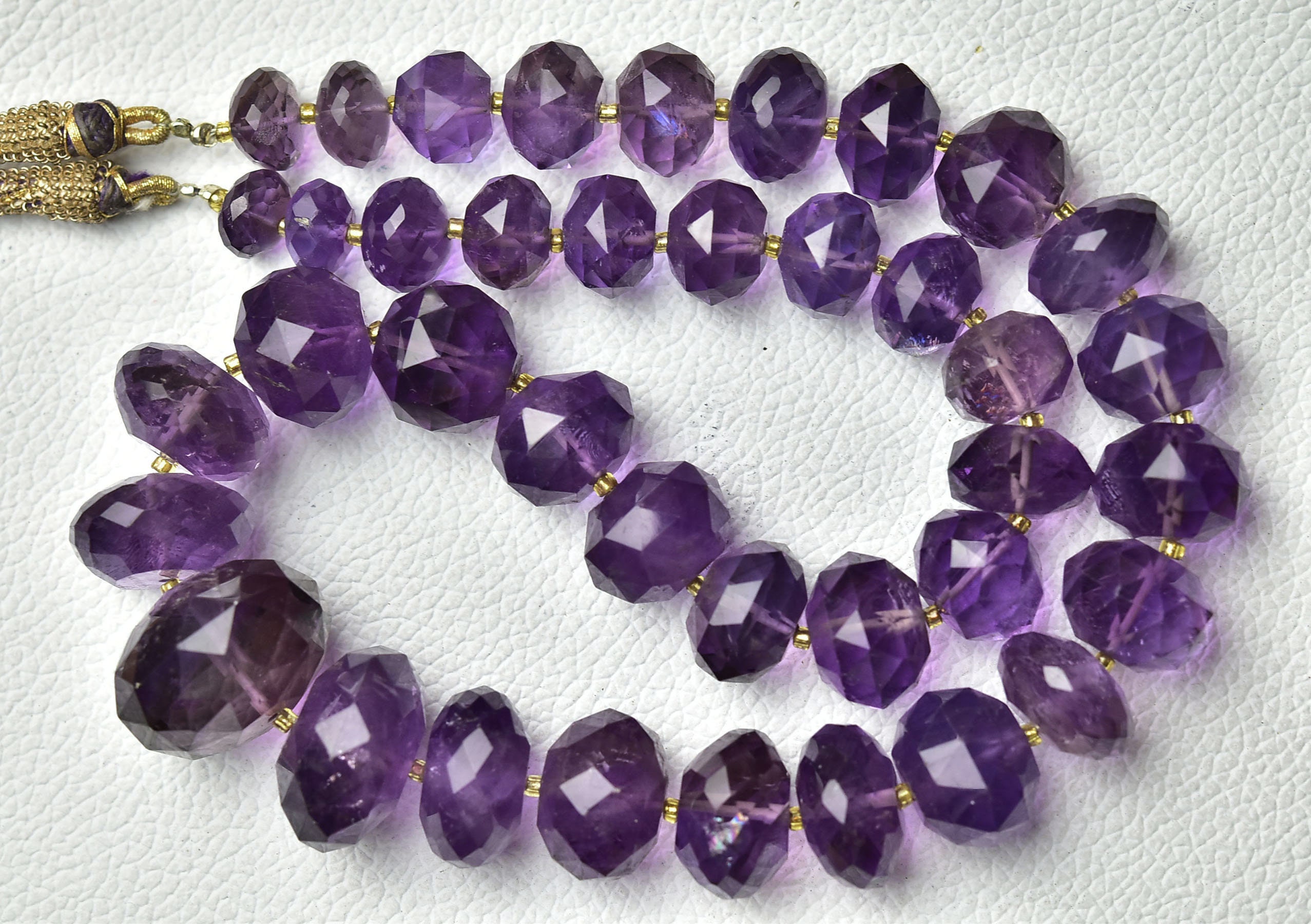 962 Cts, 18 Inch Strand Natural Amethyst Rondelle Beads Necklace 9.5mm To 22mm Faceted Big Rondelle Gemstone Beads Amethyst Beads No3210