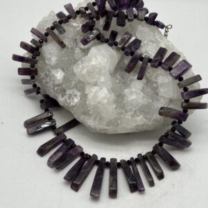 Amethyst Beaded Necklace -20-22”-Adjustable