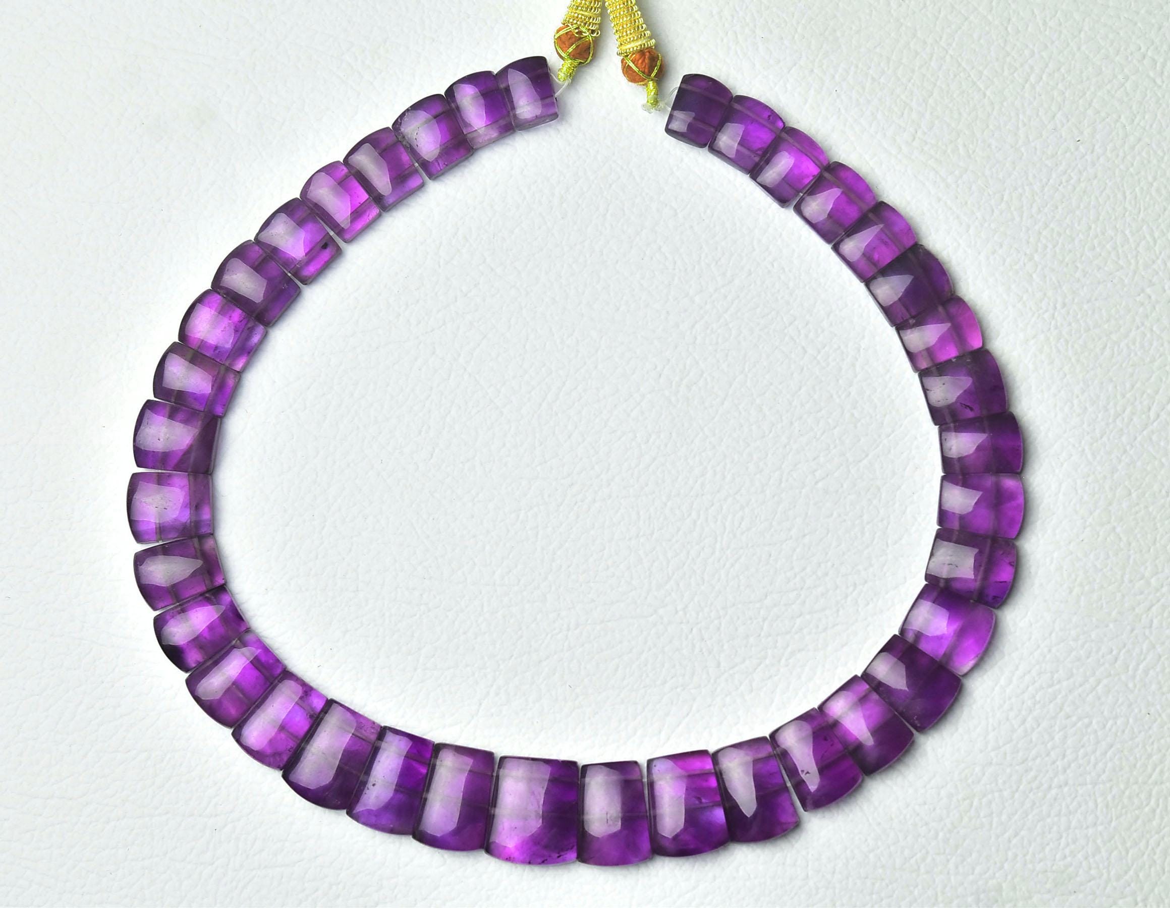 Beautiful Amethyst Smooth Fancy Necklace 10x13mm To 13x18mm Amethyst Necklace Gems Necklace 16 Inch Beads Adjustable Tassel Necklace No3219