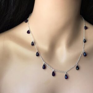 Amethyst Necklace: Dainty Sterling Silver Chain, Violet Gemstone Jewelry