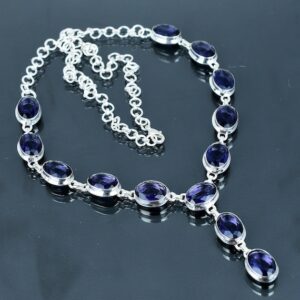Faceted African Amethyst Necklace: Handmade 925 Sterling Silver, Adjustable