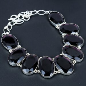 Faceted African Amethyst Necklace: Handmade 925 Sterling Silver, Adjustable