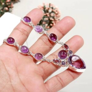 Handmade Amethyst Necklace: 925 Sterling Silver Gemstone