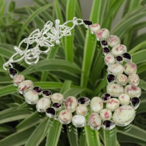 Handmade Cinnabar & African Amethyst Necklace: 925 Sterling Silver