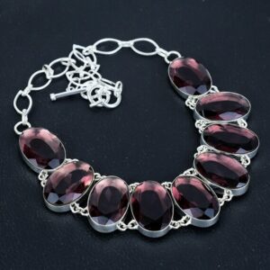 Handmade Faceted Pink Amethyst Necklace: 925 Sterling Silver, Adjustable