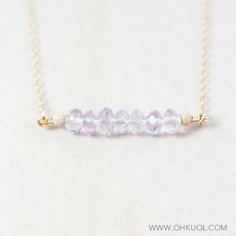 Pink Amethyst Necklace, 14k Gold Filled Or 925 Sterling Silver