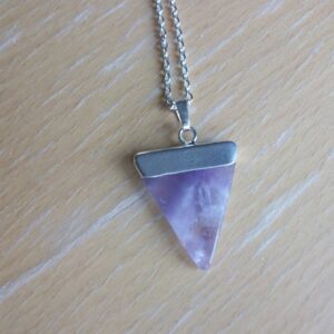 Amethyst Necklace Silver • Gemstone Triangle • Genuine Purple Amethyst • Layering Jewelry • Reiki Jewelry • Healing Crystals • Great Gift