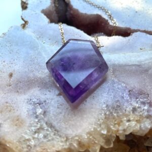 Amethyst Statement Necklace, February Birthstone Jewelry, Crystal Necklace, Birthday Gift For Women, For Her, For Wife