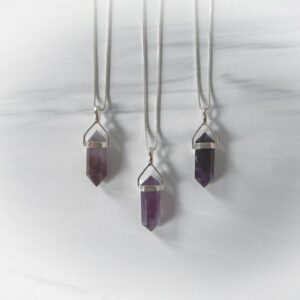 Amethyst Necklace Sterling Silver • Genuine Amethyst Gemstone Point
