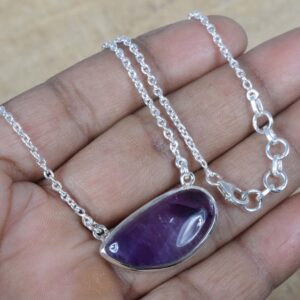 Amethyst Sterling Silver Necklace: Handmade February Birthstone Jewelry