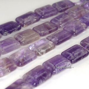 20x15mm Amethyst Gemstone Grade B Rectangle Loose Beads 7 inch Half Strand LOT 1,2,6 and 12 (90144103-B19-533)