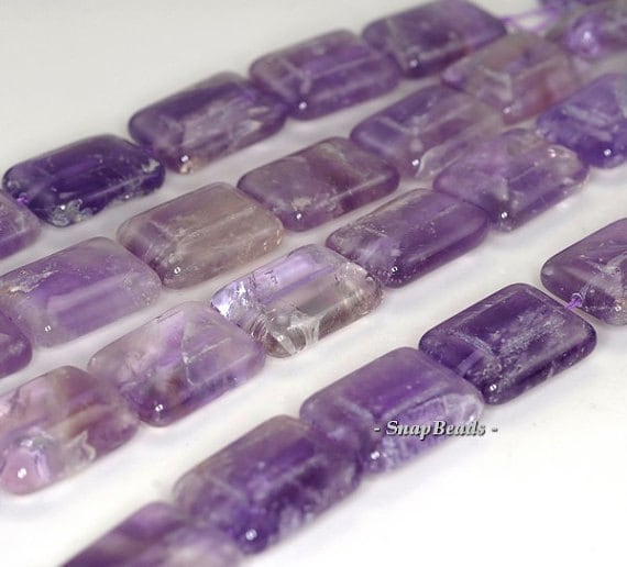 20x15mm Amethyst Gemstone Grade B Rectangle Loose Beads 7 Inch Half Strand Lot 1,2,6 And 12 (90144103-b19-533)