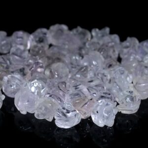 8MM Purple Amethyst Gemstone Carved Flower Beads BULK LOT 5,10,20,30,50 (90187241-002)