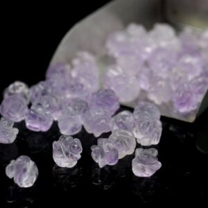 8MM Purple Amethyst Gemstone Carved Flower Beads BULK LOT 5,10,20,30,50 (90187240-002)