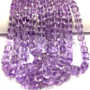 AAA Quality Natural Pink Amethyst Faceted Cube Shape Beads Pink Amethyst Gemstone Beads Amethyst Cube Beads Jewelry Making Beads Wholesale.