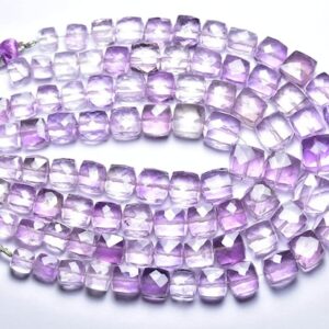 Beautiful Pink Amethyst Cube Beads - 7 Inches - Natural Faceted Beautiful Amethyst Cube , Box Briolettes - Size Is 6 - 9mm #2316