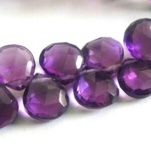 Amethyst Heart Briolette, AAA Faceted Amethyst, MATCHED PAIRS. 6 Pcs, High Quality, Brides, Feburary Birthstone, 8-9mm Amethyst Heart Briolette, AAA Faceted Amethyst, MATCHED PAIRS. 6 Pcs, High Quality, Brides, Feburary Birthstone, 8-9mm
