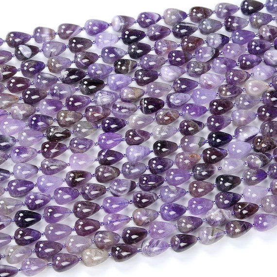Natural Chevron Amethyst Gemstone 11x15mm Teardrop Loose Beads Bulk Lot 1,2,6,12 And 50 (d426)