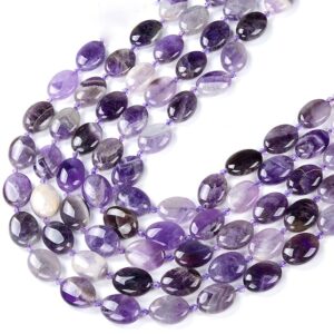 Natural Amethyst Gemstone Oval 11X8MM 14X10MM 16X12MM 18X13MM 20X15MM 34X25MM Loose Beads BULK LOT 1,2,6,12 and 50 (D420)