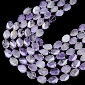 Natural Lavender Amethyst Gemstone Twist Oval 16X12MM 18X13MM 24X18MM Loose Beads BULK LOT 1,2,6,12 and 50 (D422)