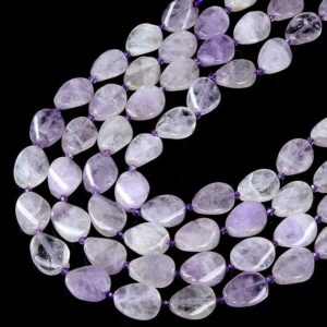 Natural Lavender Amethyst Gemstone 20X15MM Twist Oval Loose Beads BULK LOT 1,2,6,12 and 50 (D425)
