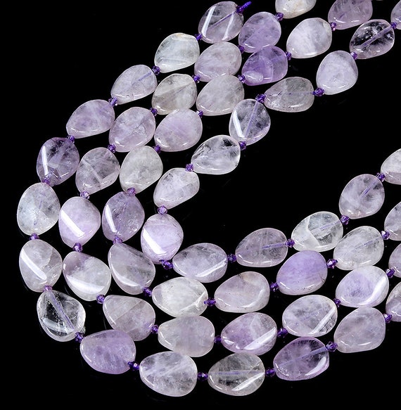 Natural Lavender Amethyst Gemstone 20x15mm Twist Oval Loose Beads Bulk Lot 1,2,6,12 And 50 (d425)