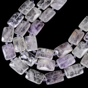 Natural Light Lavender Amethyst Gemstone 30X20MM Rectangle Loose Beads BULK LOT 1,2,6,12 and 50 (D419)