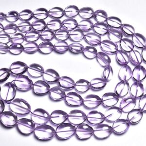 Superb Eye Clean Pink Amethyst Egg Beads - 7.5 Inches, Natural Smooth Lavender Amethyst Egg Shape Briolettes - Size Is 8 - 11 Mm #219