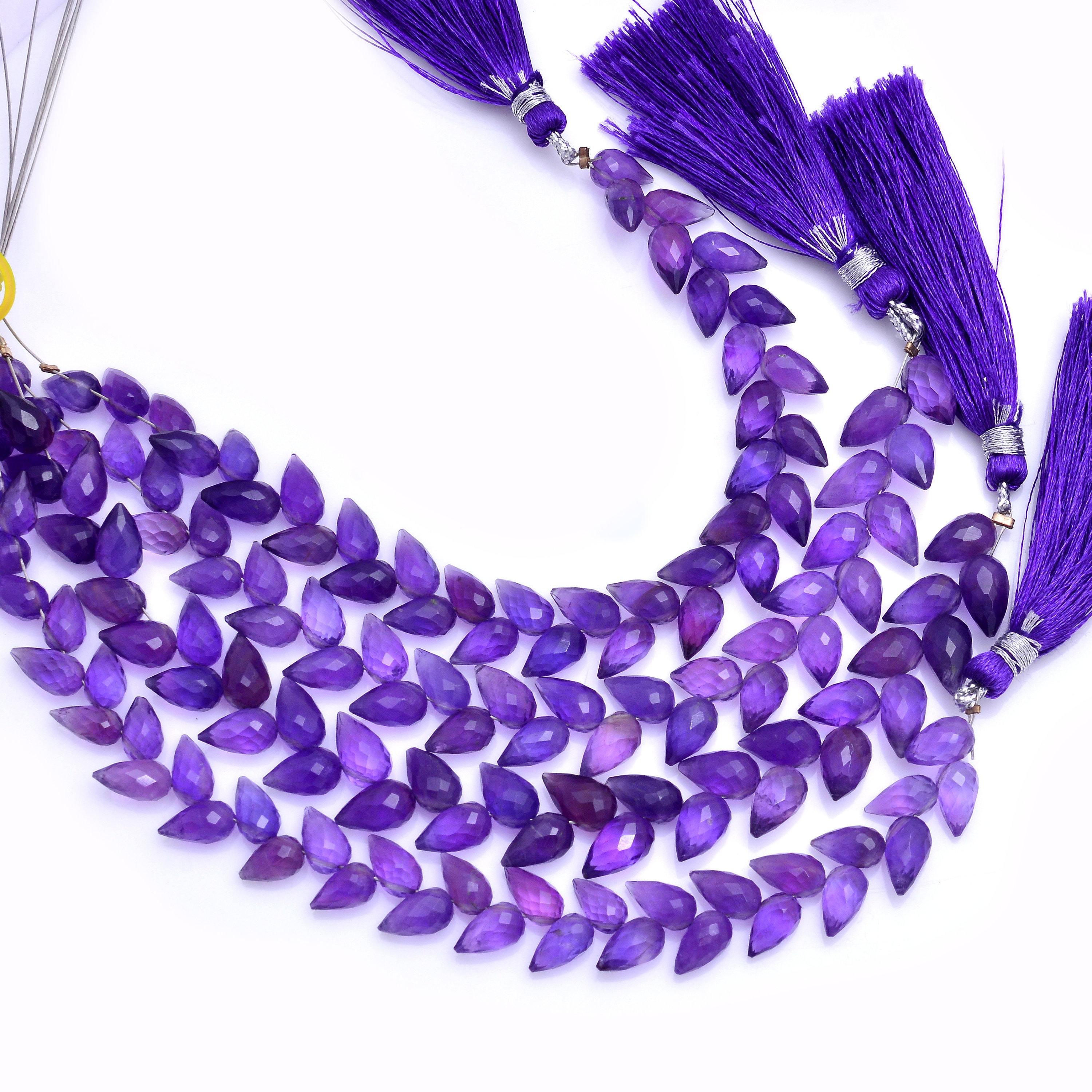 Amethyst Teardrop Beads Strand | Tulip Flower Buds Briolette
