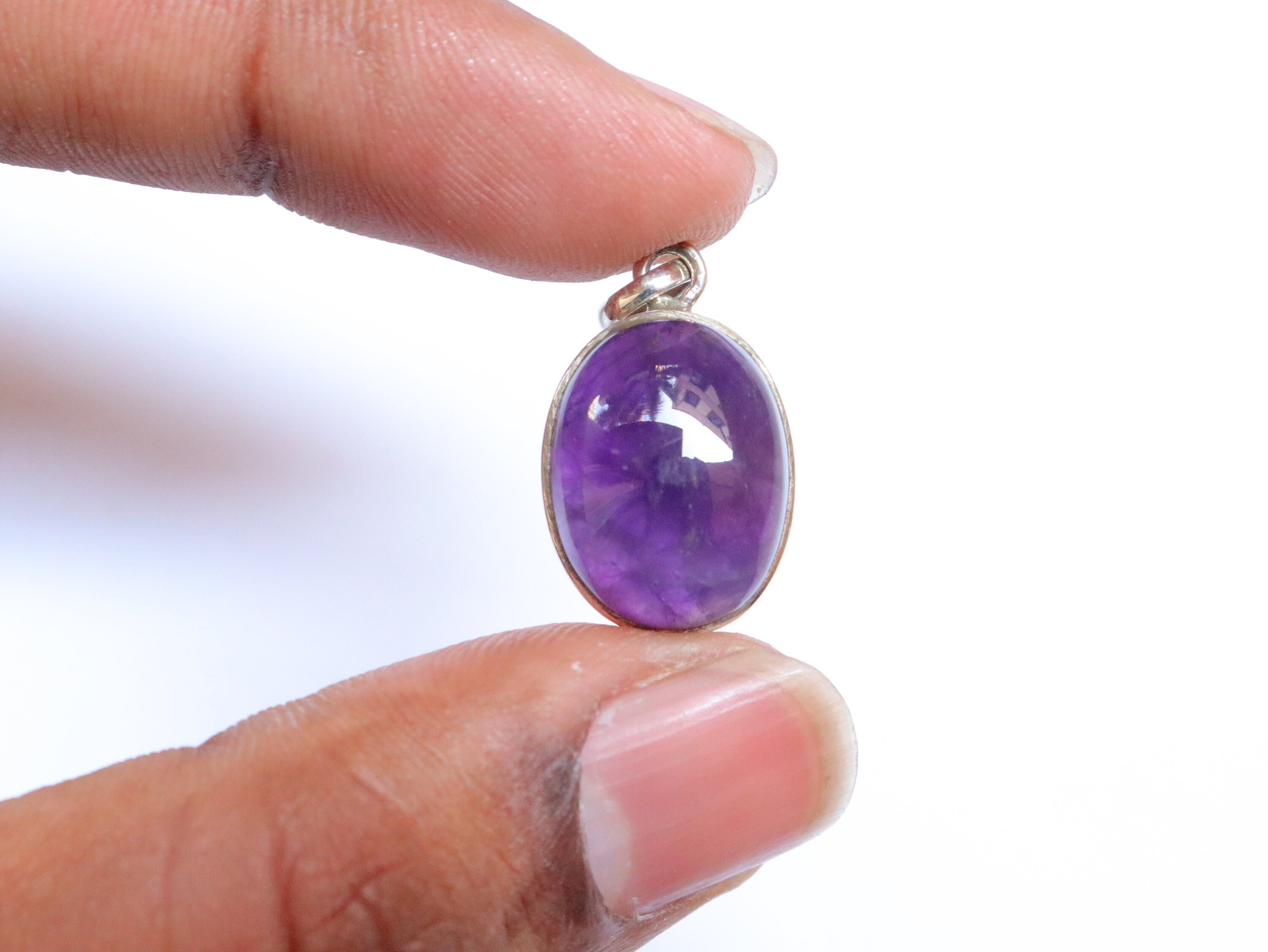 African Amethyst Pendant, 925 Sterling Silver Amethyst Pendant, Amethyst Jewelry, Anniversary Gift, Third Eye Orcrown Chakra, Amethyst Stone