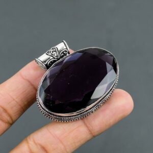 Faceted Pink Amethyst Pendant: Handmade 925 Sterling Silver Jewelry
