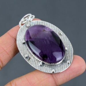 Handmade Star Amethyst Pendant: 925 Sterling Silver, 18K Gold Plated