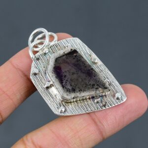 Handmade Super 23 Amethyst Pendant: 925 Sterling Silver Gemstone Jewelry