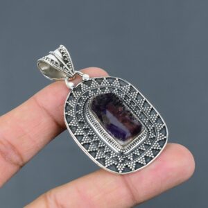 Handmade Super 23 Amethyst Pendant: Vintage Sterling Silver Jewelry