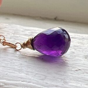 Amethyst Pendant Necklace: 14k Gold Fill, Dainty Jewelry