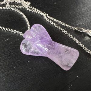 Small Amethyst Angel Pendant Necklace